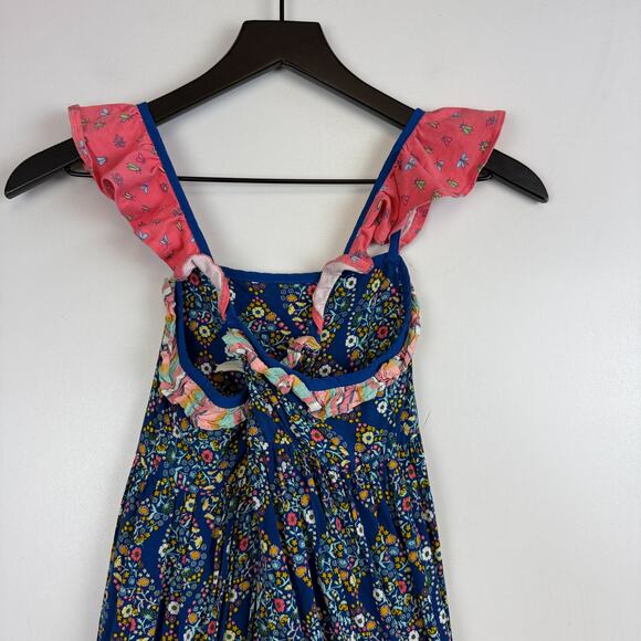 Matilda Jane Girls Wish You Were Here Maxi Long Dress Blue Floral Ruffled - 8 - Picture 7 of 9